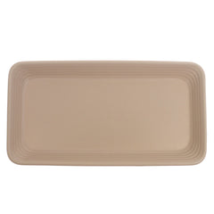 Beige Ceramic Platter – 4 x 7 Inches | Minimal Rectangular Serving Platter - Habitt