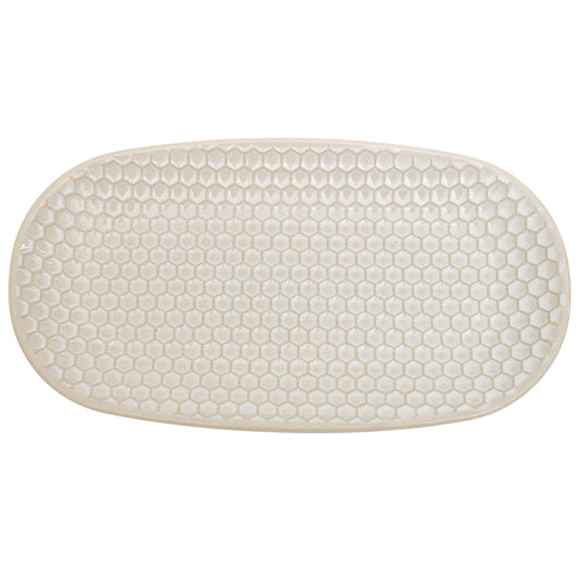 Beige Textured Ceramic Platter | 5.5 x 10 Inch