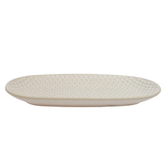 Beige Textured Ceramic Platter | 5.5 x 10 Inch