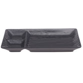Black Ceramic Platter – 4.5 x 10 Inches | Divided Modern Serving Platter - Habitt