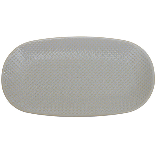 Light Blue Textured Ceramic Platter | 5.5 x 10 Inch