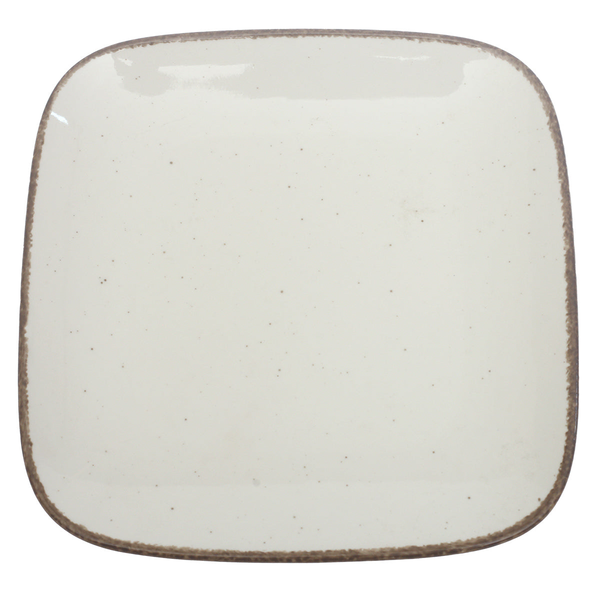 White Ceramic Serving Platter 10.5 Inch – Rustic Speckled Dinnerware Plate - Habitt