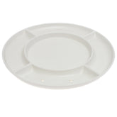 White Ceramic Divided Serving Platter 12 Inch – Sectioned Round Dinnerware Plate - Habitt