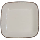 White Ceramic Platter 8.5 Inch – Rustic Square Serving Plate - Habitt