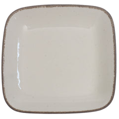 White Ceramic Platter 8.5 Inch – Rustic Square Serving Plate