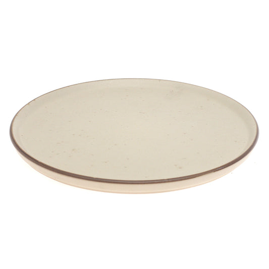 Beige Ceramic Quarter Plate 8 Inch | Minimalist Speckled Snack & Dessert Plate - Habitt