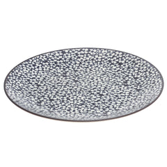 Black, Blue & White Ceramic Quarter Plate 8.5 Inch – Floral Pattern Dinner Plate