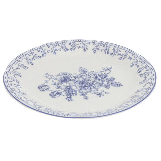 Blue & White Floral Quarter Plate 8 Inch – Classic Ceramic Side Plate