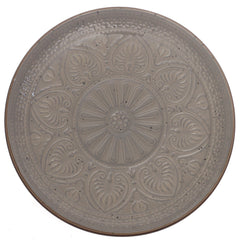 Brown Embossed Ceramic Quarter Plate 8 Inch