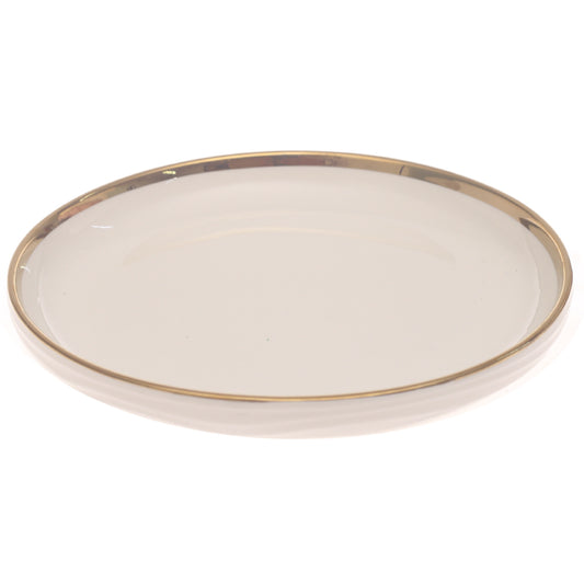 Quarter Plate – Gold & White Ceramic Plate | 8 Inch