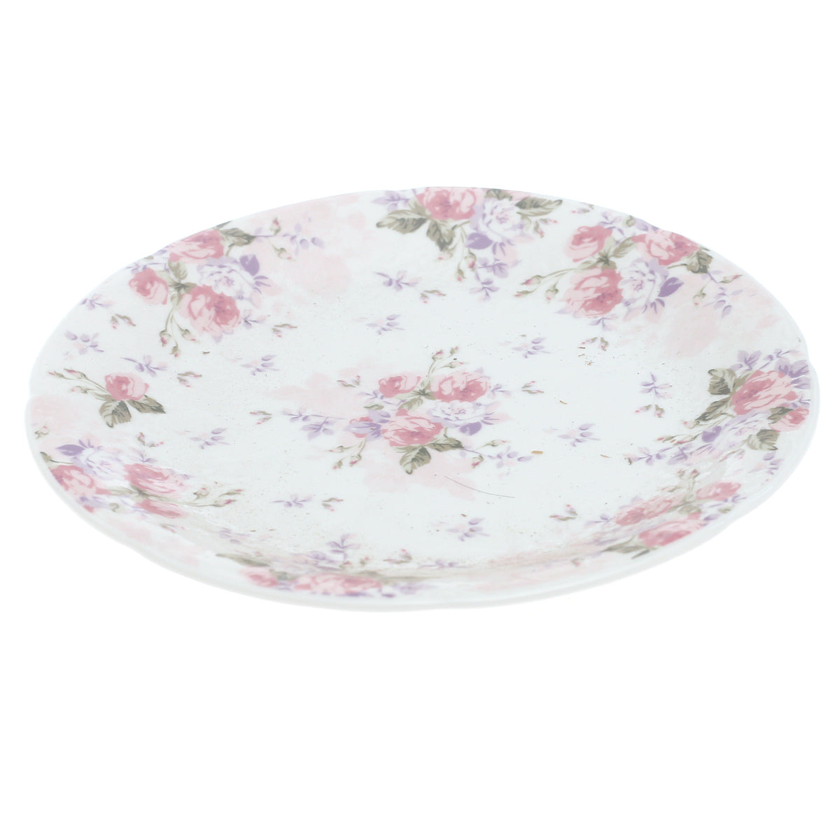 Pink & White Floral Quarter Plate 8 Inch – Elegant Ceramic Side Plate - Habitt