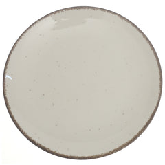 White Quarter Plate 8 Inch with Rustic Rim – Ceramic Side Plate for Elegant Serving