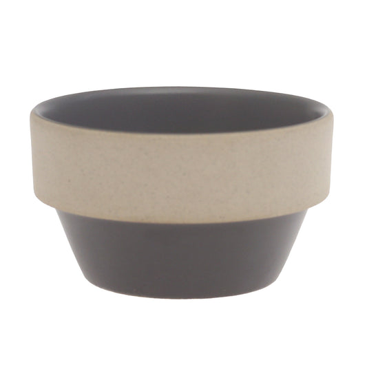 Grey Ceramic Sauce Dish 3 Inch – Modern Two-Tone Mini Dipping Bowl