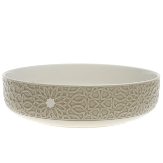 Brown Ceramic Serving Bowl 10.5 Inch – Textured Large Salad & Pasta Bowl