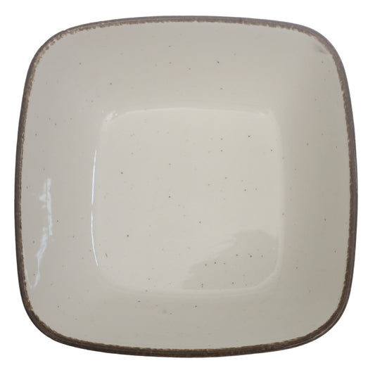 White Ceramic Square Serving Bowl 9 Inch – Rustic Glazed Deep Serving Dish
