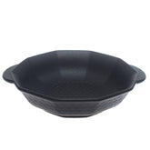 Black Ceramic Serving Dish – 9 Inch Modern Textured Serving Plate - Habitt