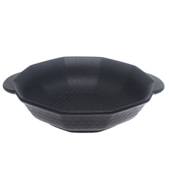 Black Ceramic Serving Dish – 9 Inch Modern Textured Serving Plate - Habitt