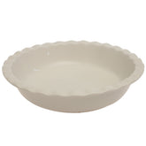 White Ceramic Round Serving Dish 10 Inch – Classic Scalloped Edge Serving Plate - Habitt