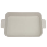 White Ceramic Rectangular Serving Dish with Handles 7.5 x 11 Inch – Elegant Baking & Serving Dish - Habitt