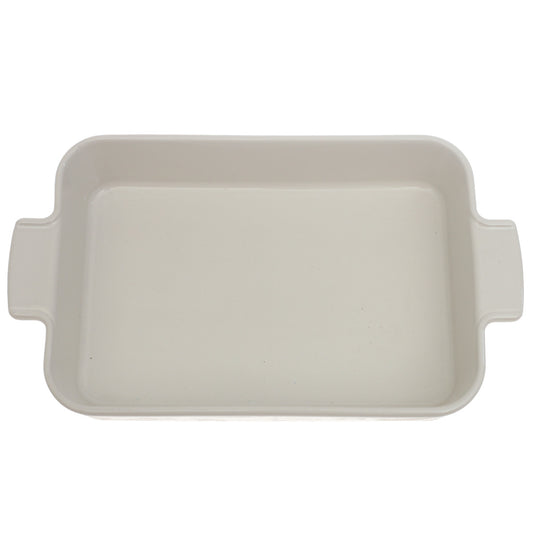 White Ceramic Rectangular Serving Dish with Handles 7.5 x 11 Inch – Elegant Baking & Serving Dish