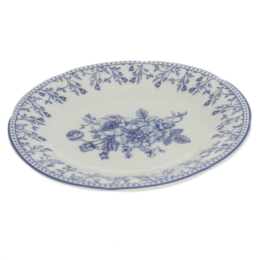 Blue & White Floral Side Plate 6 Inch – Classic Ceramic Dessert & Snack Plate - Habitt