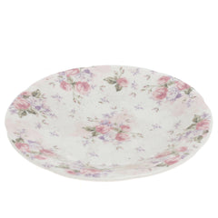 Pink & White Floral Side Plate 6 Inch – Elegant Ceramic Dessert & Snack Plate