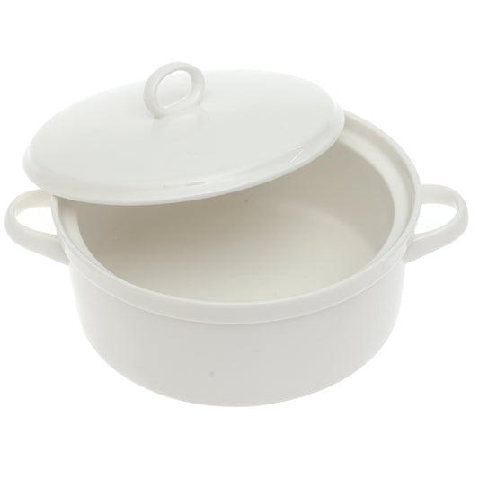 Ceramic Casserole with Lid – Elegant White Serving & Baking Dish