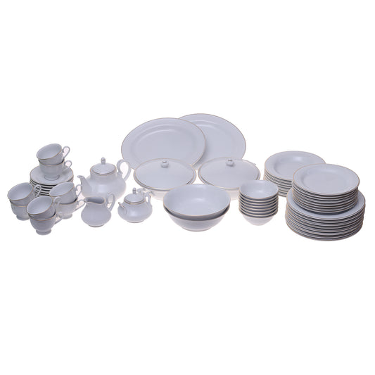 Classic Gold Line CN Dinner Set – Elegant White Porcelain Tableware - Habitt