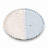 Collar Plate – 8.5 Inches Matte Half Sky Blue and White with Sprinkle