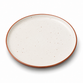 Collar Plate – 8.5 Inches Matte White Sprinkle with Border