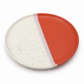 Collar Plate – 8.5 Inches Matte Half Maroon & White with Sprinkle
