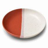 Deep Plate – 8 Inches Matte Half Maroon & White with Sprinkle