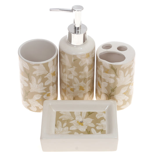 4Pcs Bath Set Beige 9 X 9 Inch Gs-04