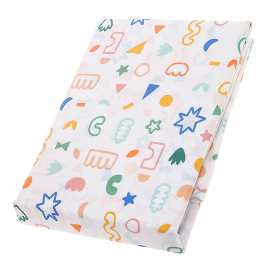Playful Printed Single Bed Sheet 68x96 – Multicolor Geometric Design