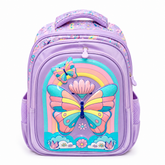 Butterfly Rainbow Kids School Backpack – Purple