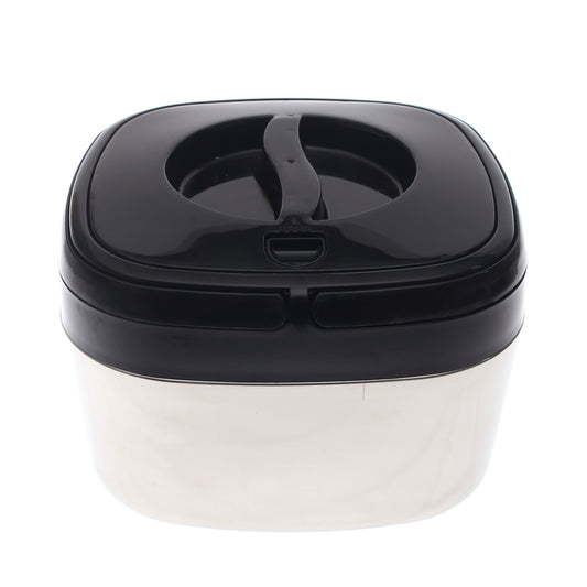 Stylish Square Stainless Steel Hot Pot – Medium Size Food Warmer with Black Lid | Insulated Casserole Dish for Home & Dining