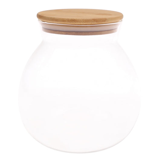 1000 ml Landscape Glass Jar with Bamboo Lid – Airtight Storage Container - Habitt