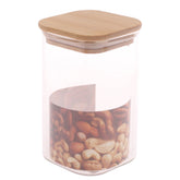 Square Glass Jar 280ml – GPG16-280/L3 with Bamboo Lid - Habitt