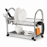 Iron Kitchen Rack – 85 cm Double Layer Dish Drainer