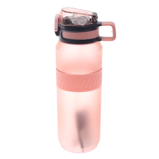 Plastic Sports Water Bottle with Straw – 32-4 (Pink)
