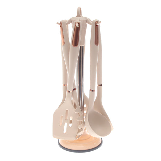 Silicone Cooking Spoon Set with Stand – White (11-3)