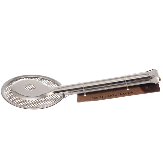 Stainless Steel Multi-Use Kitchen Tongs with Slotted & Serrated Head – Silver 11.6″