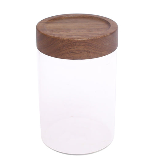 Medium Glass Storage Jar with Wooden Lid – GPG10150