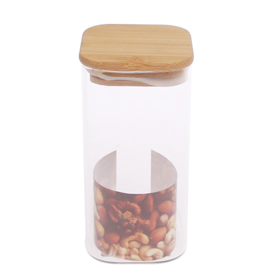 Glass Storage Jar with Wooden Lid – 330 ml (GPG16-330/L3) - Habitt