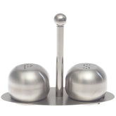 Stainless Steel Salt & Pepper Set (3-Piece) – Modern Tabletop Seasoning Dispenser with Stand - Habitt