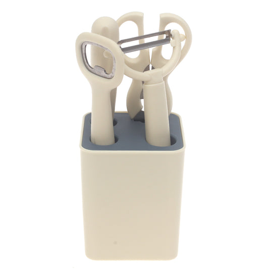 Silicone Kitchen Utensil Set of 5 with Holder – Heat-Resistant Cooking Tools for Modern Kitchens