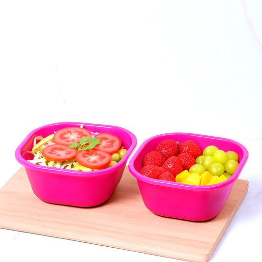 pack of 2 Blend Plastic Bowl Small – 1500 ml (Assorted) | Multipurpose Kitchen Bowl Set of 2 (Available in Red, Yellow, Magenta, Blue, Green & Orange)