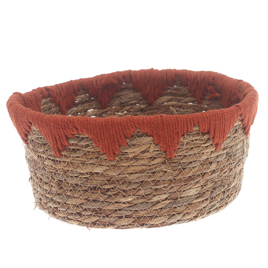 Storage Basket – Medium Rust Handwoven Natural Fiber Basket (11 x 5 Inch)
