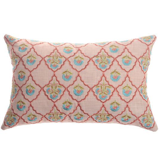 Blush Buta Cotton Cushion Cover – 12x18 Inch Decorative Pillow Cover for Sofa & Bed