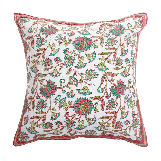 Gul Floral Cotton Cushion Cover – 18x18 Inch Decorative Throw Pillow Cover